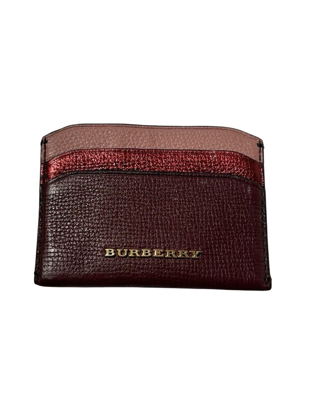 BURBERRY MULTICOLOUR PINK LEATHER IZZY CARD CASE WALLET NICE!